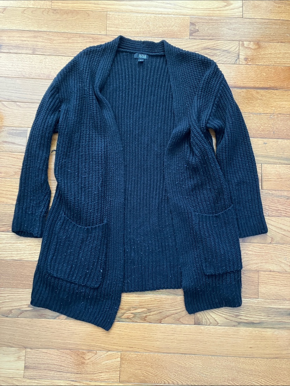 a new approach - Women’s Long Black Open Front Cardigan - XL